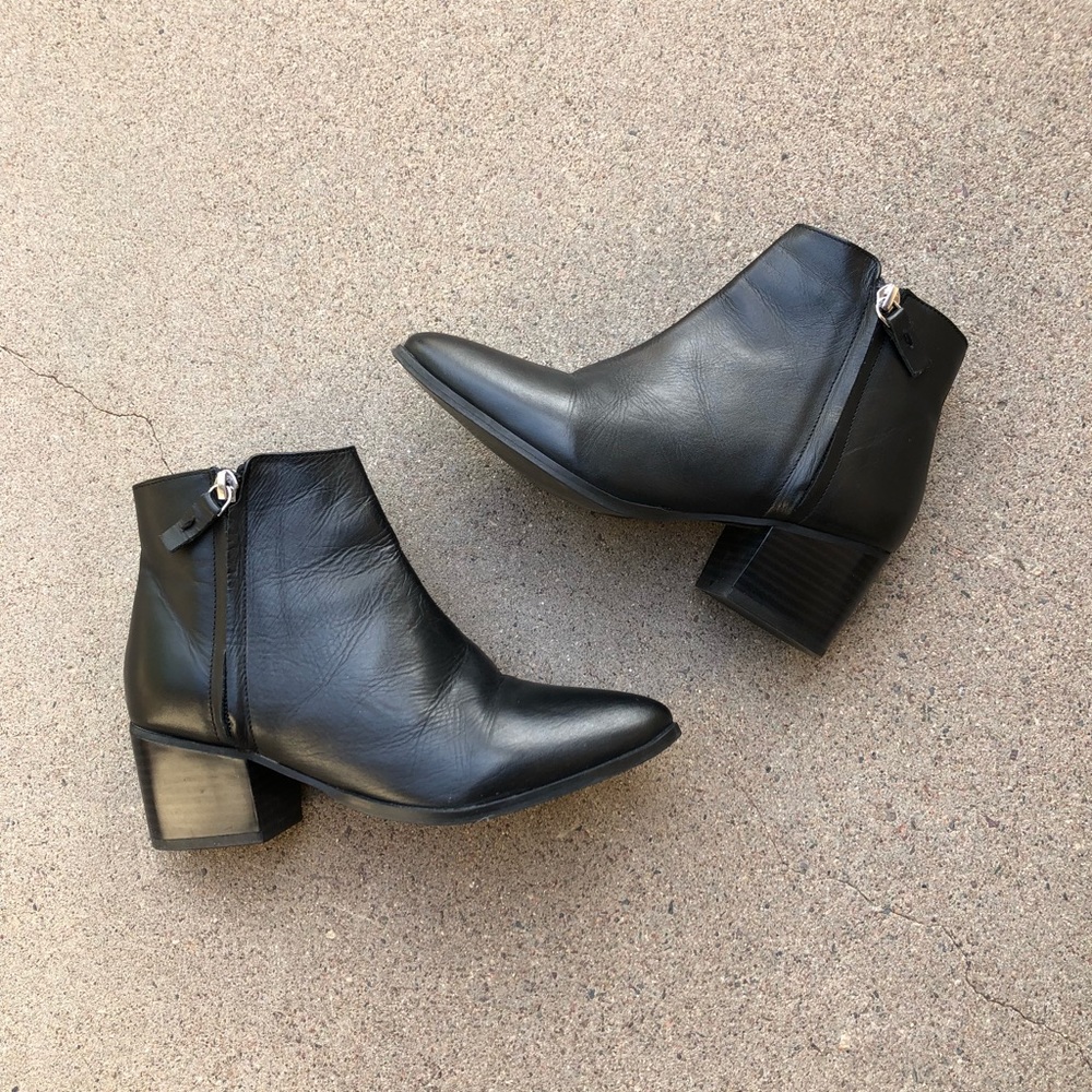 TopShop point toe booties.